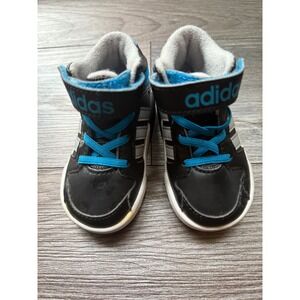 Adidas‎ Infant Sneakers Black Blue white Casual Shoes size 4K